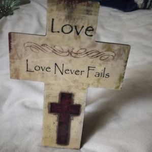 5 for $20 Love Never Fails Decorative Stand Up Wooden Cross